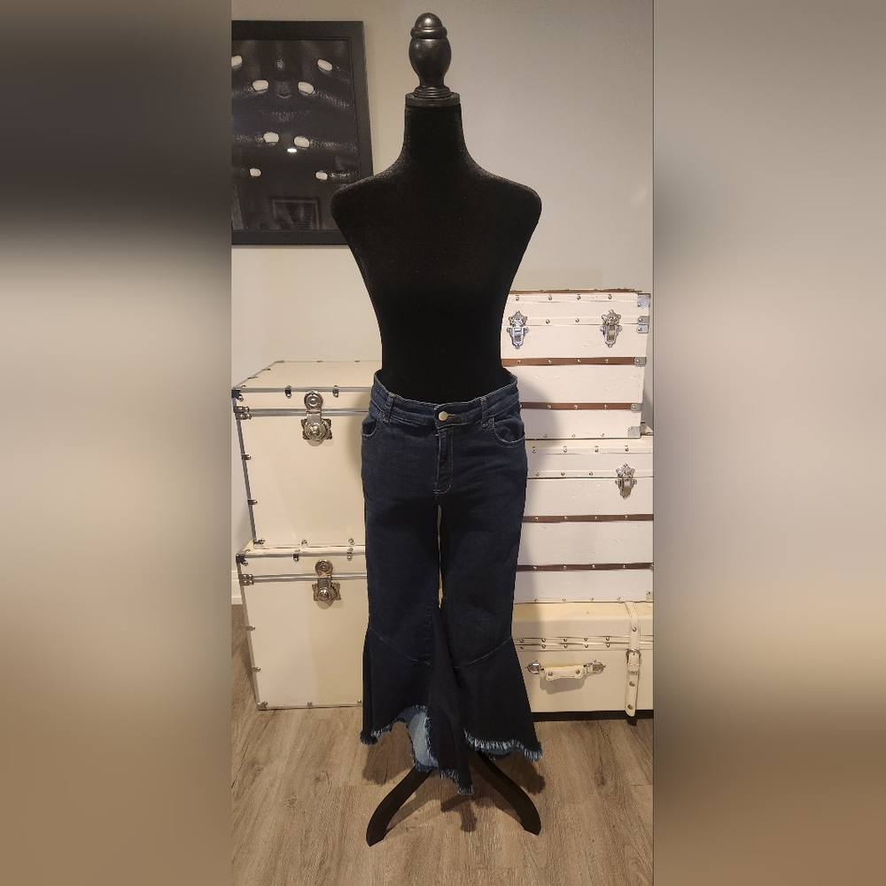 Women's Dark Blue Flared Jeans